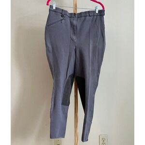Royal Highness Gray Knee Patch Equestrian Riding Breeches Pants Size 36L